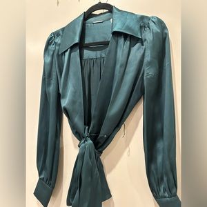 Elie Tahari pure silk wrap blouse